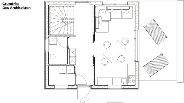 Grundriss des Architekten als Grundlage des Positionsplan des Statikers