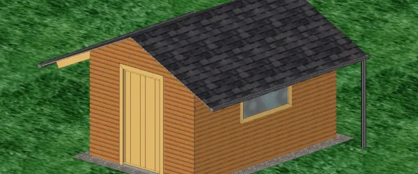 Gartenhaus mit Holzfassade und Schrägdach